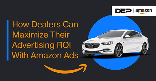 Amazon social media design with equal amounts of orange and blue
