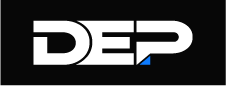 DEP blog badge with a black background