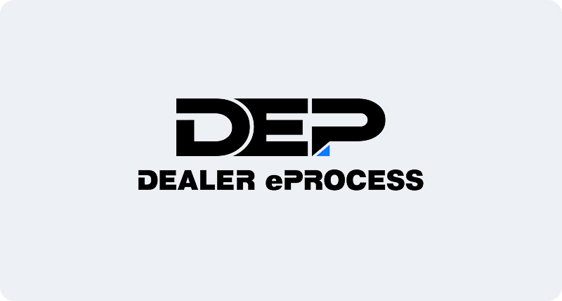the DEP primary logo with the secondary Dealer eProcess logo underneath