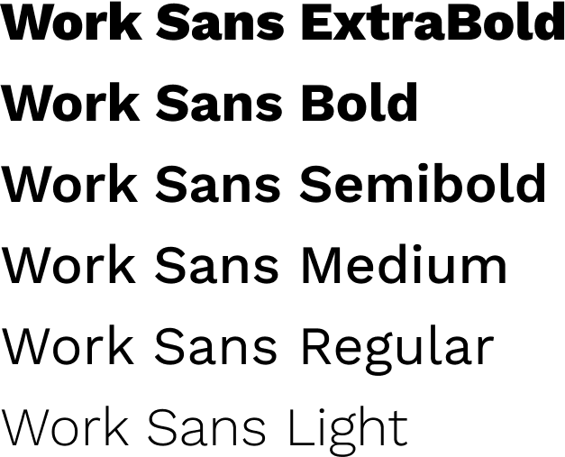 Work Sans font weights